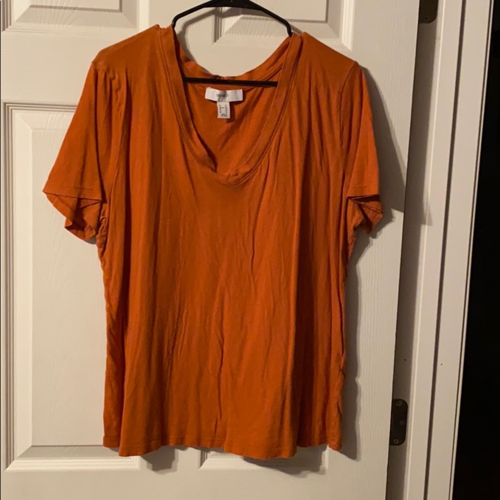 burnt orange vneck